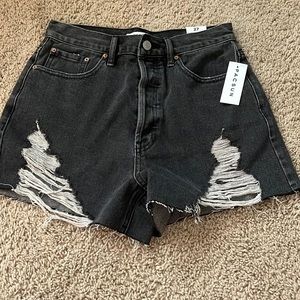 NWT pacsun grey distressed denim shorts